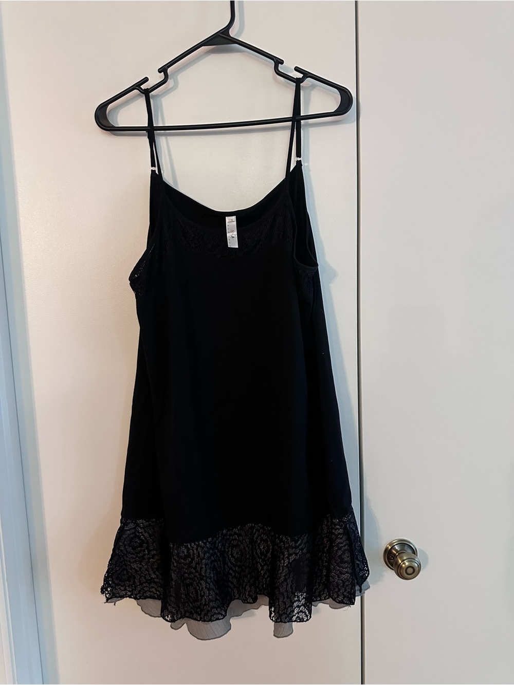 Aria Black Lace-Yoke Slip